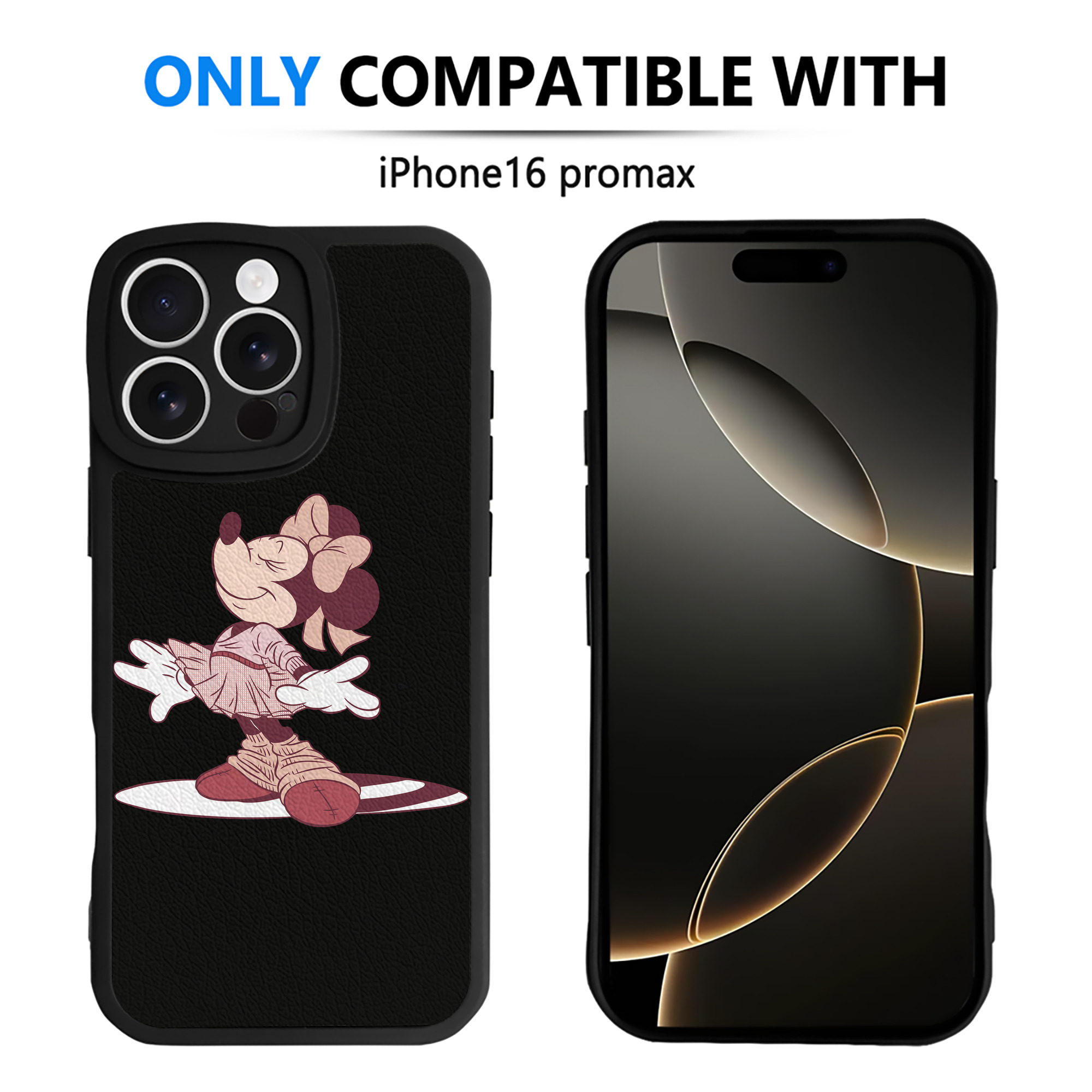 （画像用） ミッキーマウス Mickey Mouse 【iPhone 16シリーズ対応】シリコンスマホケース（レザー調） 材質：シリコン
